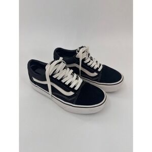 Vans Old Skool‎ Stacked Platform Sneakers Black White Mens 4.5 Womens 6 721356
